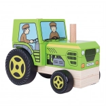 Tracteur en bois à empiler BIGJIGS