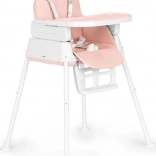 ECOTOYS Chaise haute pliante pour enfants 3 en 1 rose