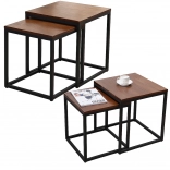 Ensemble de tables basses 2-en-1 brun foncé