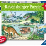 Puzzle Monde des dinosaures 2x24 pièces de Ravensburger