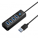 Orico hub USB 4× USB 3.0, 5 Gbps, câble 0,15 m, noir