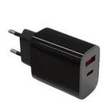 Chargeur secteur 20 W avec USB‑C et USB‑A avec Power Delivery, noir