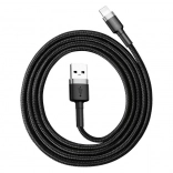 Câble de charge et de données Lightning vers USB 1 m 2,4 A Baseus Cafule gris-noir