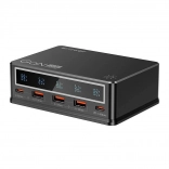 Chargeur de bureau BlitzWolf 110 W avec PD, 3× USB‑A et 2× USB‑C, noir