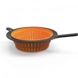 Passoire pliable en silicone/plastique, 29 cm, noir/orange