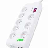 Multiprise parasurtenseur HOME, 8 prises, 2 m