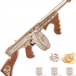 RoboTime Maquette mécanique 3D en bois – pistolet mitrailleur THOMPSON