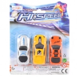 Set de petites voitures en plastique, 3 pièces