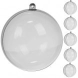 Boules de Noël transparentes 10 cm - ensemble de 5 pièces Ruhhy