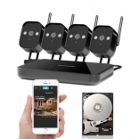 Zmodo système de caméras Wi‑Fi 720p avec mini NVR et disque 1 To (4 caméras)