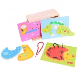 Bigjigs Toys enfilage d’animaux – ensemble en bois pour enfants