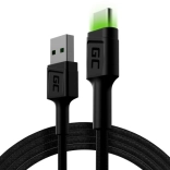 Câble de charge et de données USB-A vers USB-C 120 cm avec éclairage LED GREEN CELL Ray