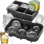 Moules en silicone 2-en-1 pour glaçons et sphères RUHHY