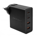 Chargeur GaN Power Pro 130 W, 2× USB‑C, 2× USB‑A, PD, noir