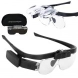 Lunettes-loupe frontales avec éclairage LED et lentilles interchangeables 1,5x–4,5x