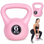 Kettlebell 6 kg rose ModernHome – haltère pour l’entraînement fonctionnel et le renforcement