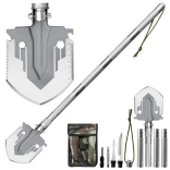 Pelle militaire pliante 16 en 1 avec couteau et allume-feu