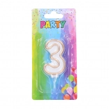 Bougie de fête numéro 3 - dorée