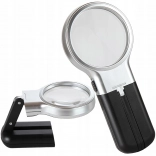 Loupe manuelle avec éclairage LED 3×, 60 mm