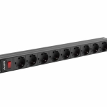 multiprise d’alimentation Rack PDU 19 pouces 1U 16A 9xSchuko 3 m noir
