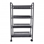 Étagère de salle de bain et de cuisine avec quatre étagères spacieuses - noir