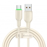 Câble USB‑C Mcdodo avec LED 1,2 m, beige
