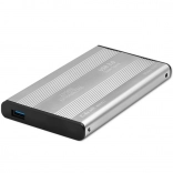 Boîtier externe en aluminium pour SSD/HDD 2,5" SATA, USB 3.0, argent