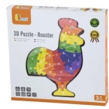 Puzzle 3D en bois Coq avec alphabet