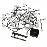 Éclairage LED solaire de jardin forme ronde 7m blanc chaud