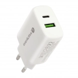 Chargeur USB/USB-C 25W blanc