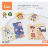 Viga mémo en bois métiers – 24 pièces, 8 professions