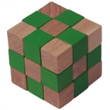 Casse-tête en bois cube orange