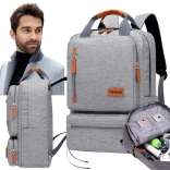 Sac à dos scolaire étudiant gris clair