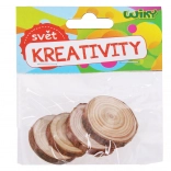 Rondelles en bois 3–4 cm, lot de 4 pièces