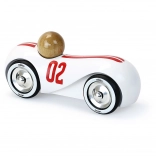 Vilac voiture de course en bois Streamline vintage blanche
