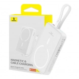 Batterie externe magnétique BASEUS Magnetic Mini 10000 mAh avec MagSafe et charge rapide 20 W (blanc)