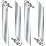 Piquets de tente en acier 18 cm, lot de 20 pièces