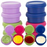 boîtes colorées pour dips et sauces 80 ml – set de 8 pièces avec couvercle