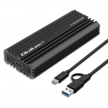 Qoltec boîtier pour SSD M.2 NVMe et SATA avec connexion USB‑C, capacité 2 To