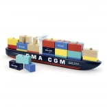 Bateau porte-conteneurs en bois CMA CGM Jules Verne – puzzle VILAC