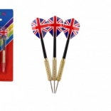 Set de fléchettes à pointes métalliques avec ailettes Union Jack