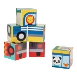 Petit Collage cubes véhicules avec animaux