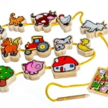 Jeu d’enfilage en bois Mes premiers animaux