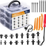 Ensemble de fixations automobiles en organiseur 16 tailles PVC 620 pièces