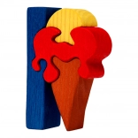 Fauna alphabet – lettre I glace puzzle en bois à encastrer