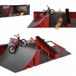 Set de skatepark pour doigts avec rampes, vélo BMX et skateboard