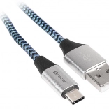 Câble USB 2.0 USB‑A vers USB‑C, 1 m, noir‑bleu