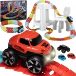 Circuit de course flexible pour enfants, 192 pièces + voiture LED