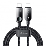 MCDODO câble USB‑C vers USB‑C avec écran LED 60 W, 1,2 m, noir