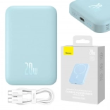 Batterie externe magnétique Baseus Magnetic Mini 6000 mAh, 20 W, USB‑C, MagSafe, bleu